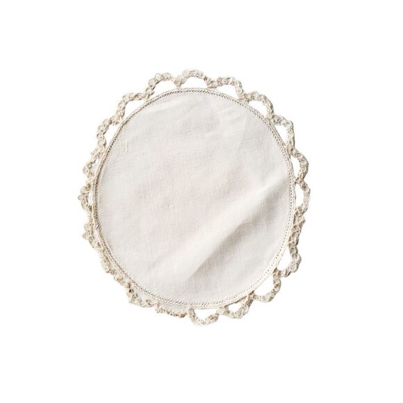 Vintage Crochet Edgeing 9" Doily Ivory - Picture 3 of 6